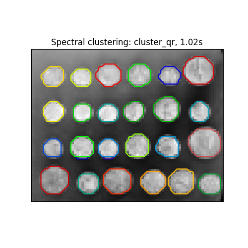 Spectral clustering: cluster_qr, 1.02s